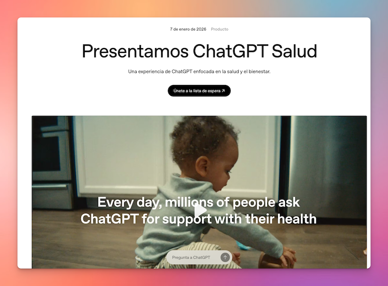 ChatGPT Health: 230 Millones de Usuarios Ya Lo Usan Para Salud (Sin Saberlo)